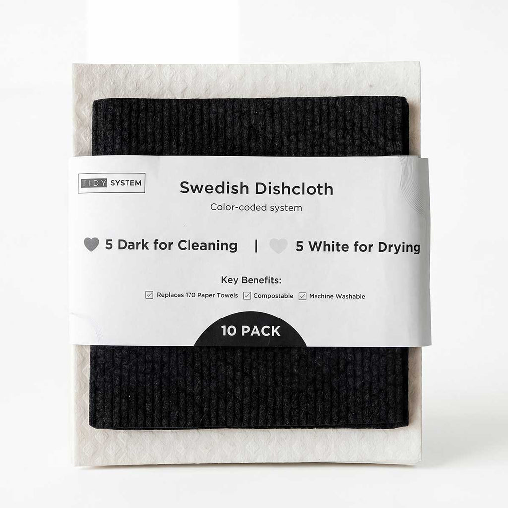 Tidy System Swedish Dishcloth 10-Pack | Color-Coded Cleaning System
